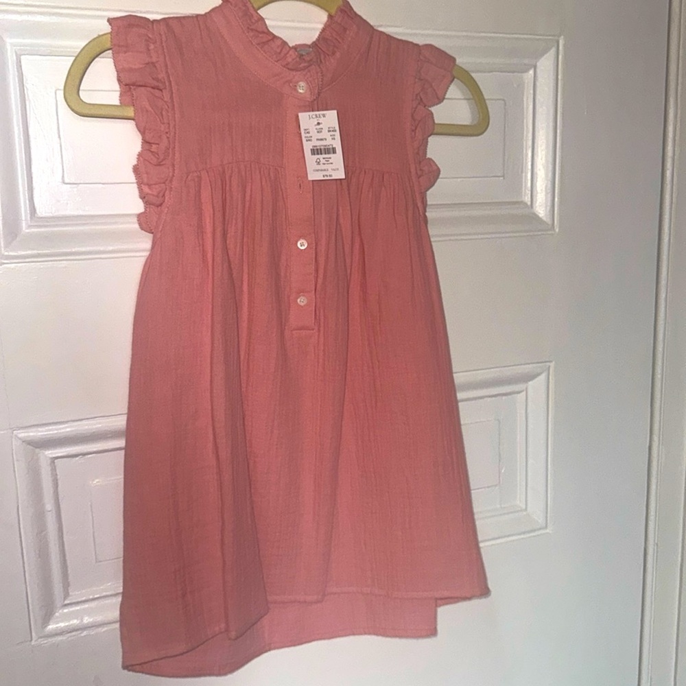 J. Crew Pink Ruffled Blouse